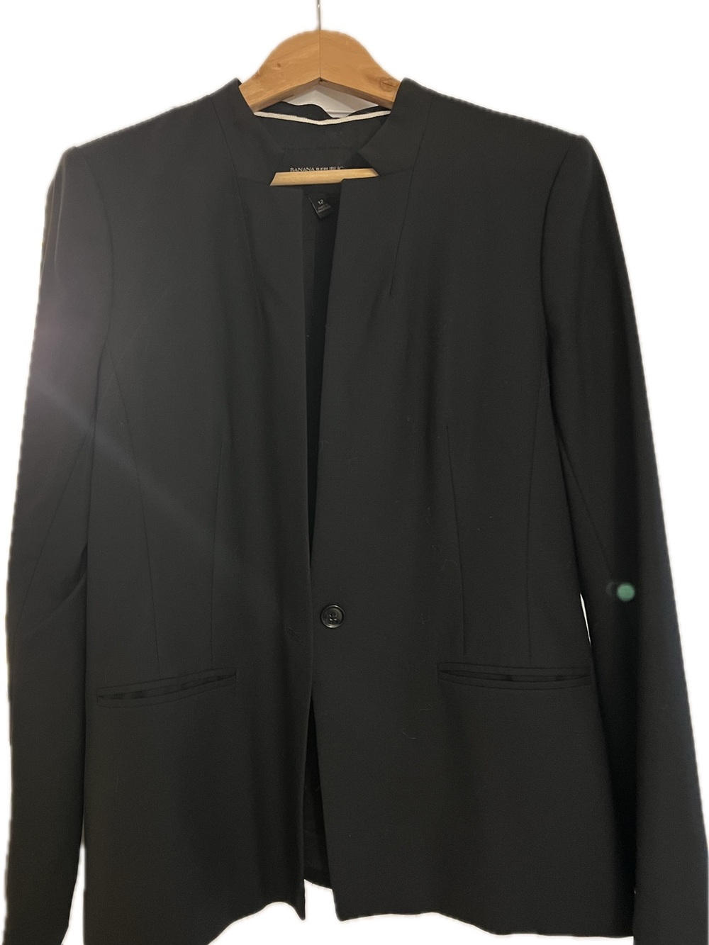 Banana Republic Black Single-Button Open Front Blazer